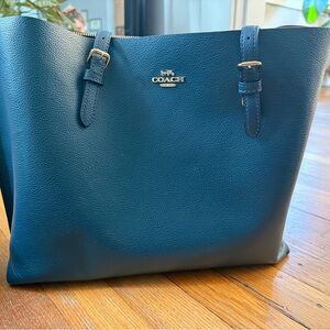 Coach Peacock (dark teal) Leather Tote Bag